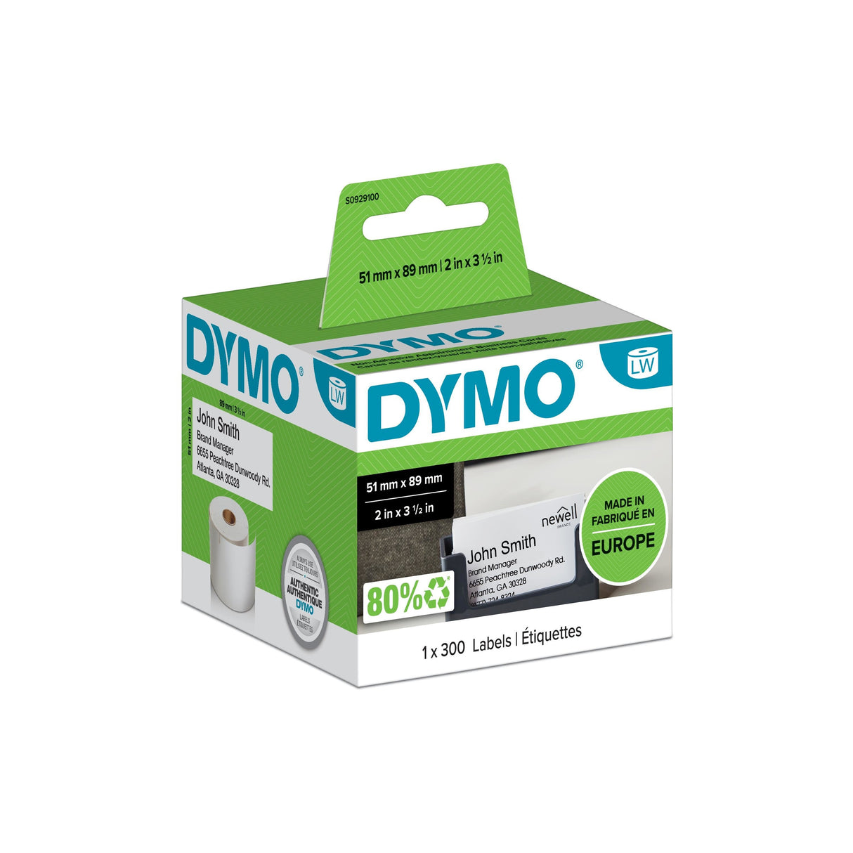 Etiqueta De Cita Nombre Dymo Lw Adhesiva De 51x 89 Mm. 300 Piezas Rollo