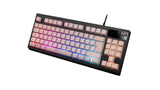 Teclado Mars Gaming Mkaxpes Pink Tecnología H-Mech Iluminación Rgb Control Reposamuñecas Gel Control Volumen Cable Usb 180cm
