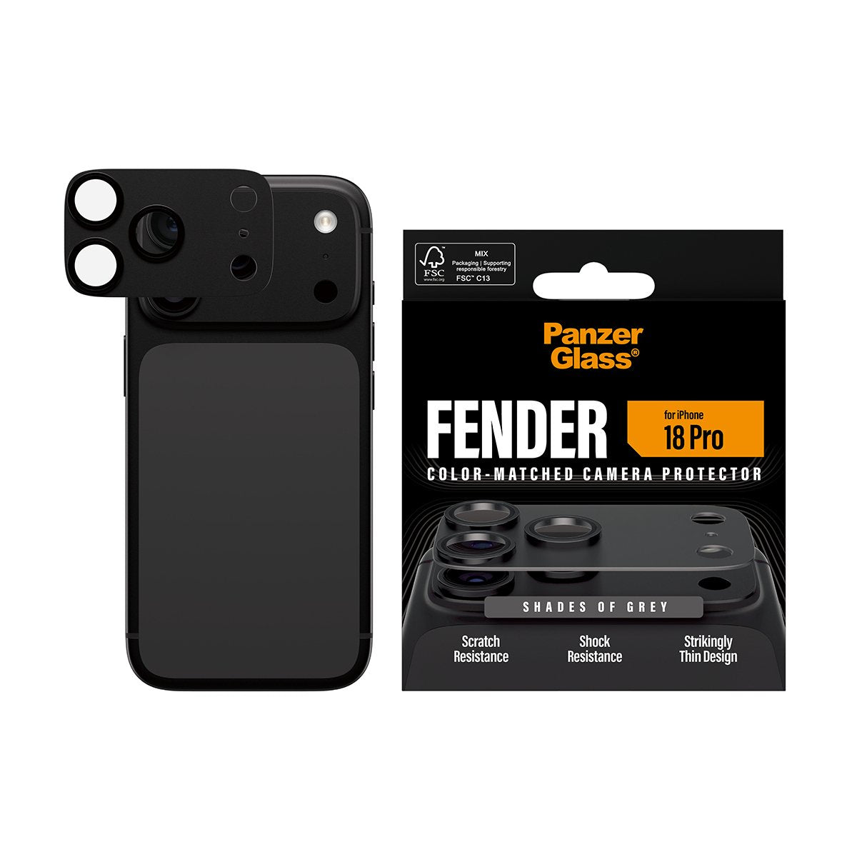 Panzerglass Fender Ip 18 Pro Shades Of Grey Kameraschutz