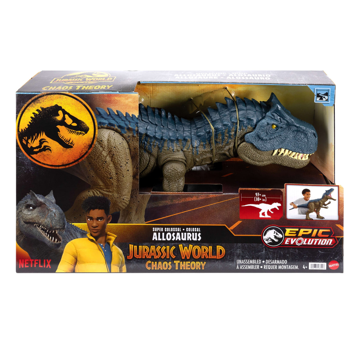 Mattel Jurassic World Riesendino Allosaurus, Personaje Hrx53