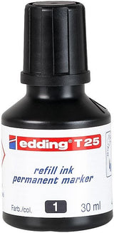 Edding Frasco De Tinta T25 Para Rotulador Permanente 30ml Negro