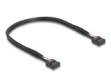 Delock Usb 2.0 Adapter Pfostenstecker Zu 2 X Intern Usb Type-E Key A Buchse Gewinkelt Magnetisch Mit Usb Pin Header Cable 30 Cm