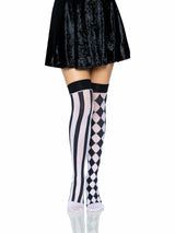Leg Avenue Calcetines Altos Arlequin Negro/Blanco