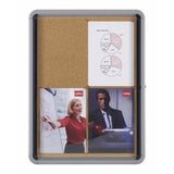Nobo Vitrina Para 4 Hojas A4 Con Superficie De Corcho - 532x692x37mm - Puerta De Cristal De Seguridad - Marco De Aluminio - Color Natural