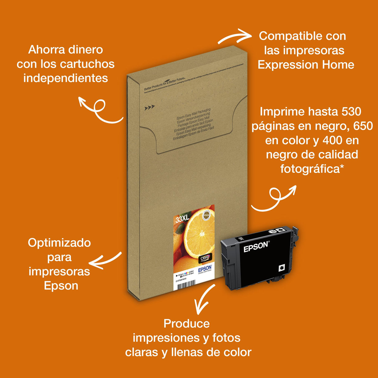 EAN 8715946616209 - Epson Oranges C13T33574510 cartucho de tinta 1 pieza(s) Original High (L) Yield Negro, Foto negro, Cian,  imagen 3