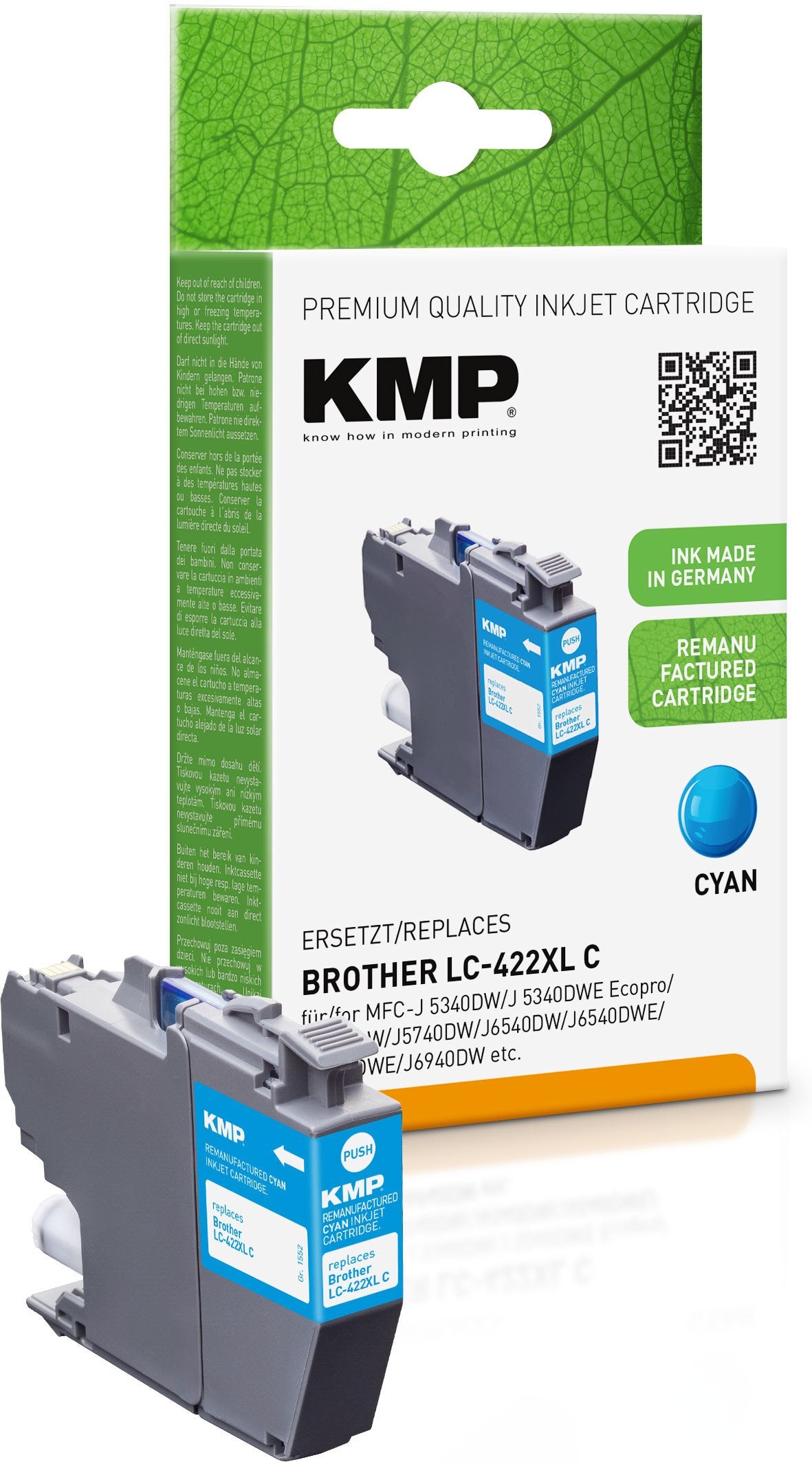 EAN 4011324001594 - KMP 1552,4003 cartucho de tinta 1 pieza(s) Original High (L) Yield Cian imagen 1