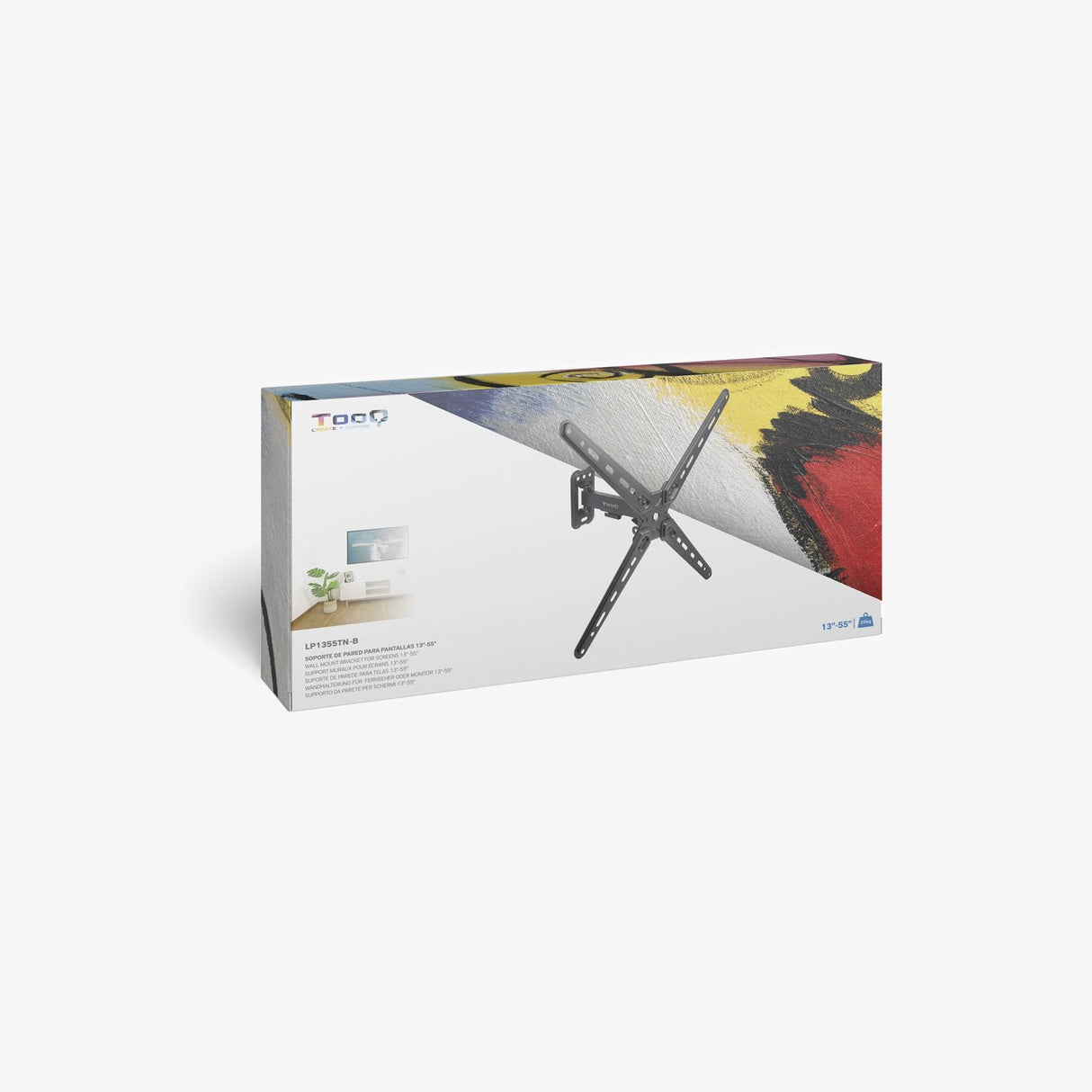 Soporte Pared Pantallas 13-55" Gira/Incli Negro