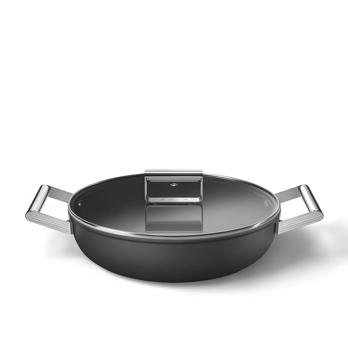 Smeg Dpf2812blm Pfanne, 28 Cm, Keramik, Edelstahlgriffe, Mattschwarz