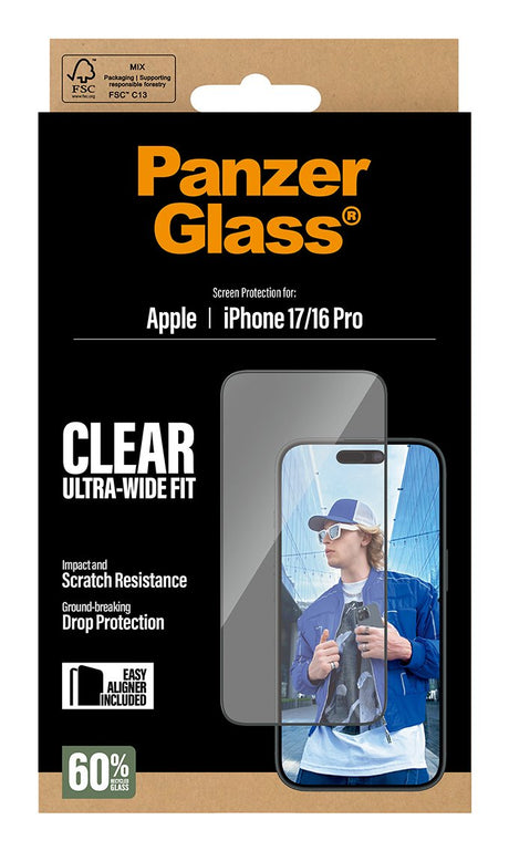 EAN 5715685025587 - PanzerGlass ® Screen Protector iPhone 17 | iPhone 16 Pro | Ultra-Wide Fit w. EasyAligner Protector de pan imagen 3