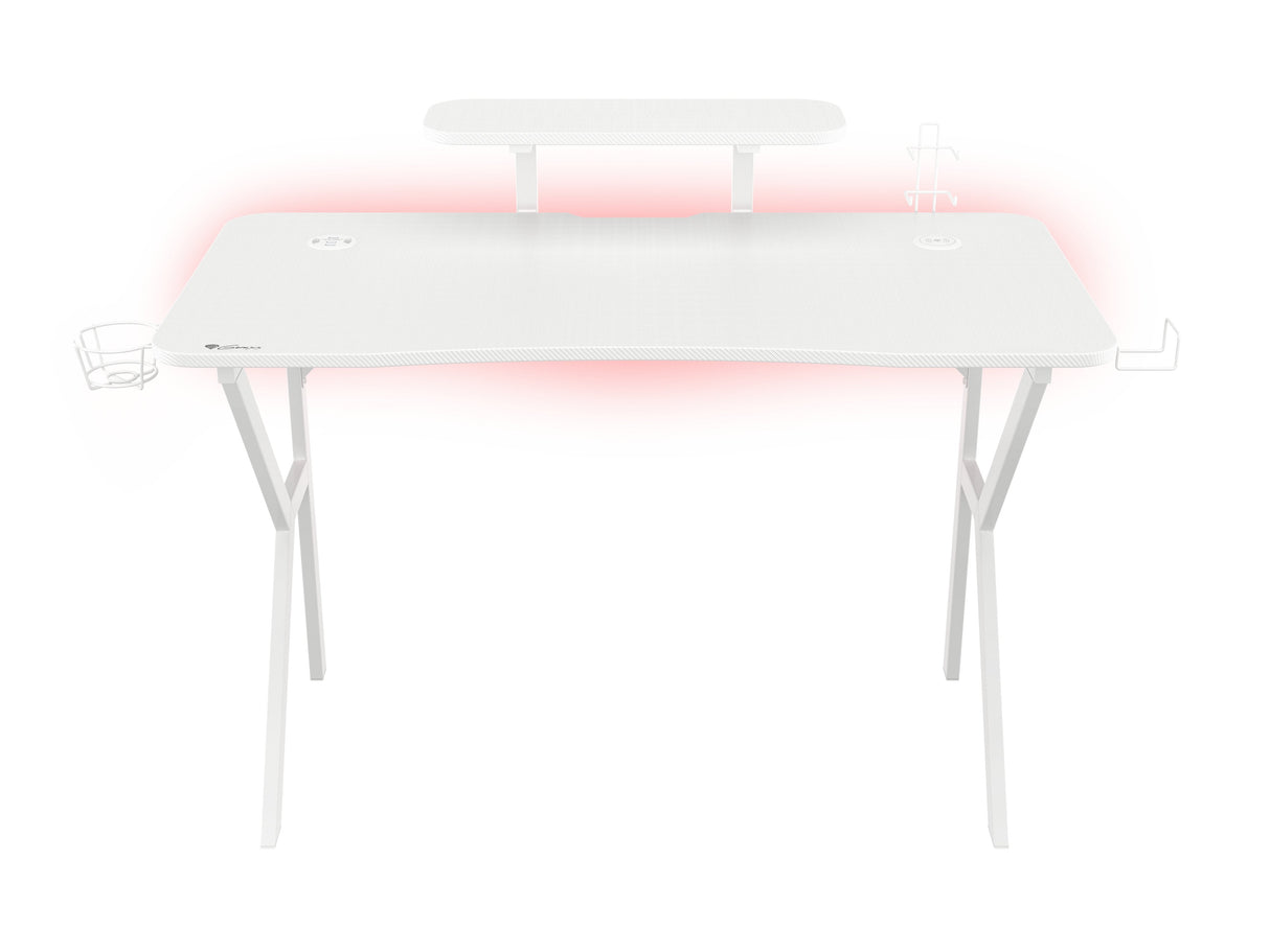 Mesa Gaming Genesis Holm 320 Rgb Blanca Carbono