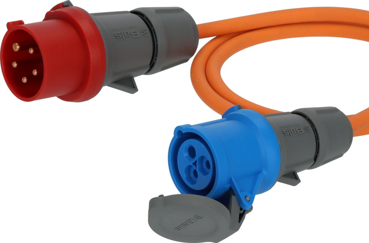 Cable Adaptador Para Camping/Adaptador Cee Con Enchufe Cee De 400 V/16 A Y Toma Cee (1,5 M Naranja, H07rn-F 3g2.5