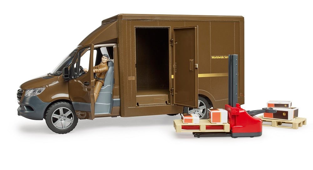 Camion Ups Bruder Mb Sprinter Con Conductor Y Accesorios, 02678