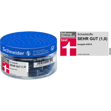 Schneider Schreibgeräte Cartuchos De Tinta Para Pluma Estilográfica Azul