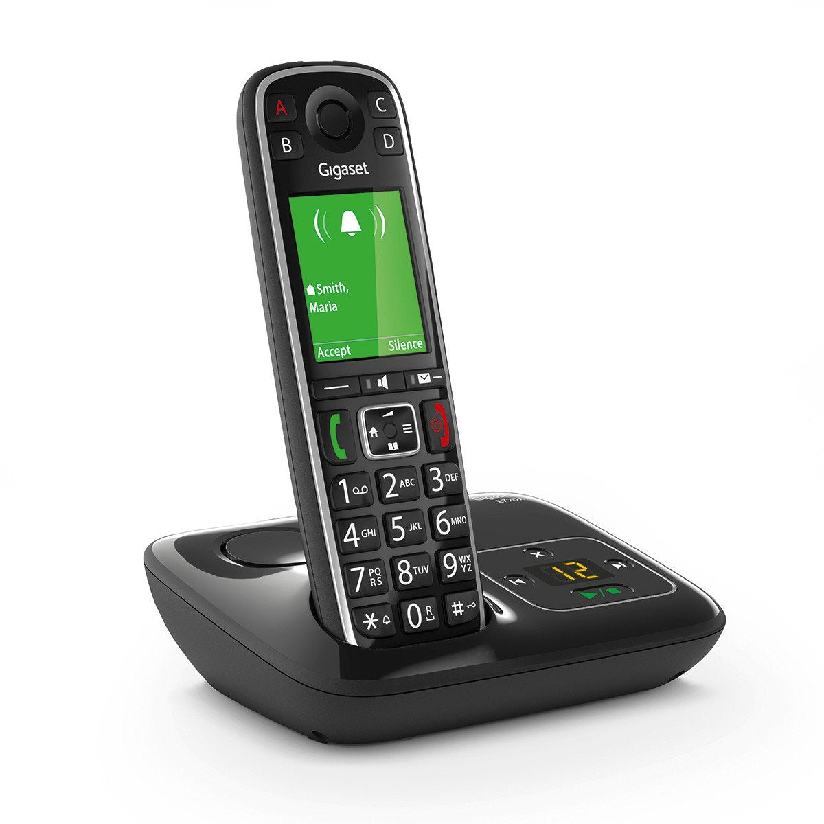 Gigaset E720a Teléfono Dect/Analógico Negro Identificador De Llamadas
