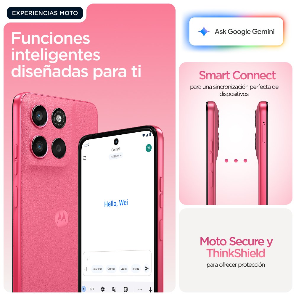 Motorola Moto G57 Power 17,1 Cm (6.72") Sim Doble Android 16.0 5g Usb Tipo C 12 Gb 256 Gb 7000 Mah Rosa