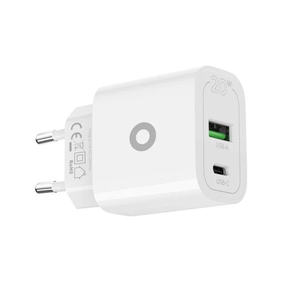 Mobile Origin Pd20w Wall Charger Mo12 White 1x Usb-A + 1x Usb-C