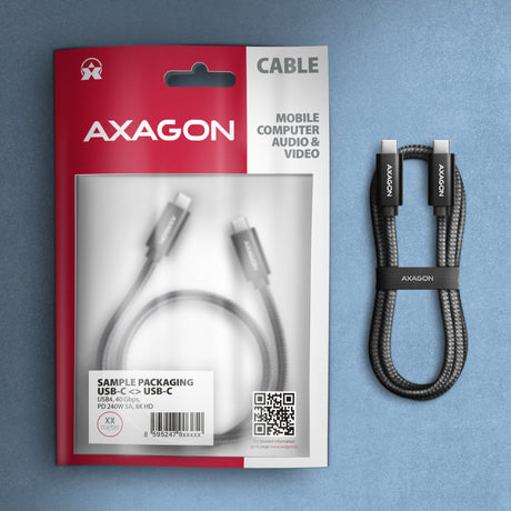 EAN 8595247909404 - Axagon BUCM4X-CM05AB cable USB USB4 Gen 3x2 0,5 m USB C 40 Gbit/s 240 W Negro imagen 10