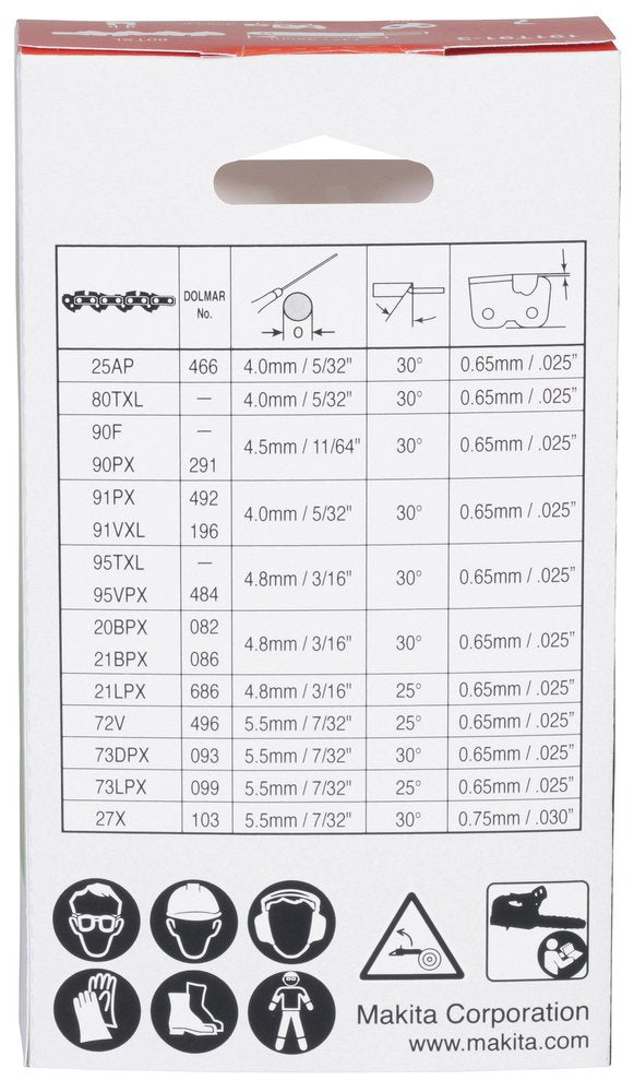 Chain Makita 35cm 14", 0.325" Lp, 1.1mm