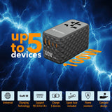 Cargador De Pared Universal Verbatim Uta-06 Gan Iii Toma De Corriente Universal 2xusb Tipo-C 2xusb 100w