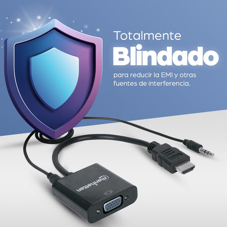 EAN 0766623151559 - Manhattan 151559 adaptador de cable de vídeo 0,3 m HDMI + 3.5mm VGA (D-Sub) Negro imagen 10