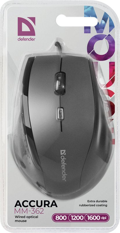 Raton Mysz Optyczna Accura Mm-362 1600dpi 6p Czarna