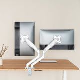 Tooq Soporte Mesa Pant Giratorio Inclinacion 2 Brazos 17-32" - Blanco