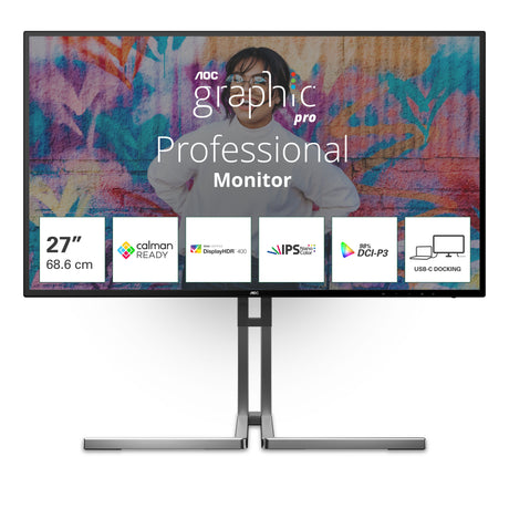 EAN 4038986182072 - AOC U3 U27U3CV pantalla para PC 68,6 cm (27") 3840 x 2160 Pixeles 4K Ultra HD LCD Negro imagen 1