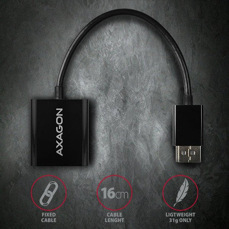 EAN 8595247904386 - Axagon RVD-VGN adaptador de cable de vídeo 0,15 m DisplayPort VGA (D-Sub) Negro imagen 5