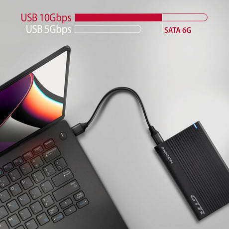 EAN 8595247906779 - Axagon EE25-GTR USB-C 3.2 Gen 2 - SATA 6G 2.5\" externes Festplattengehäuse geriffelt Carcasa de disco du imagen 6