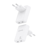 Aisens Cargador De Pared Gan Ultra Delgado 30w, 2xusb-C Pd3.0 Qc4.0, Blanco