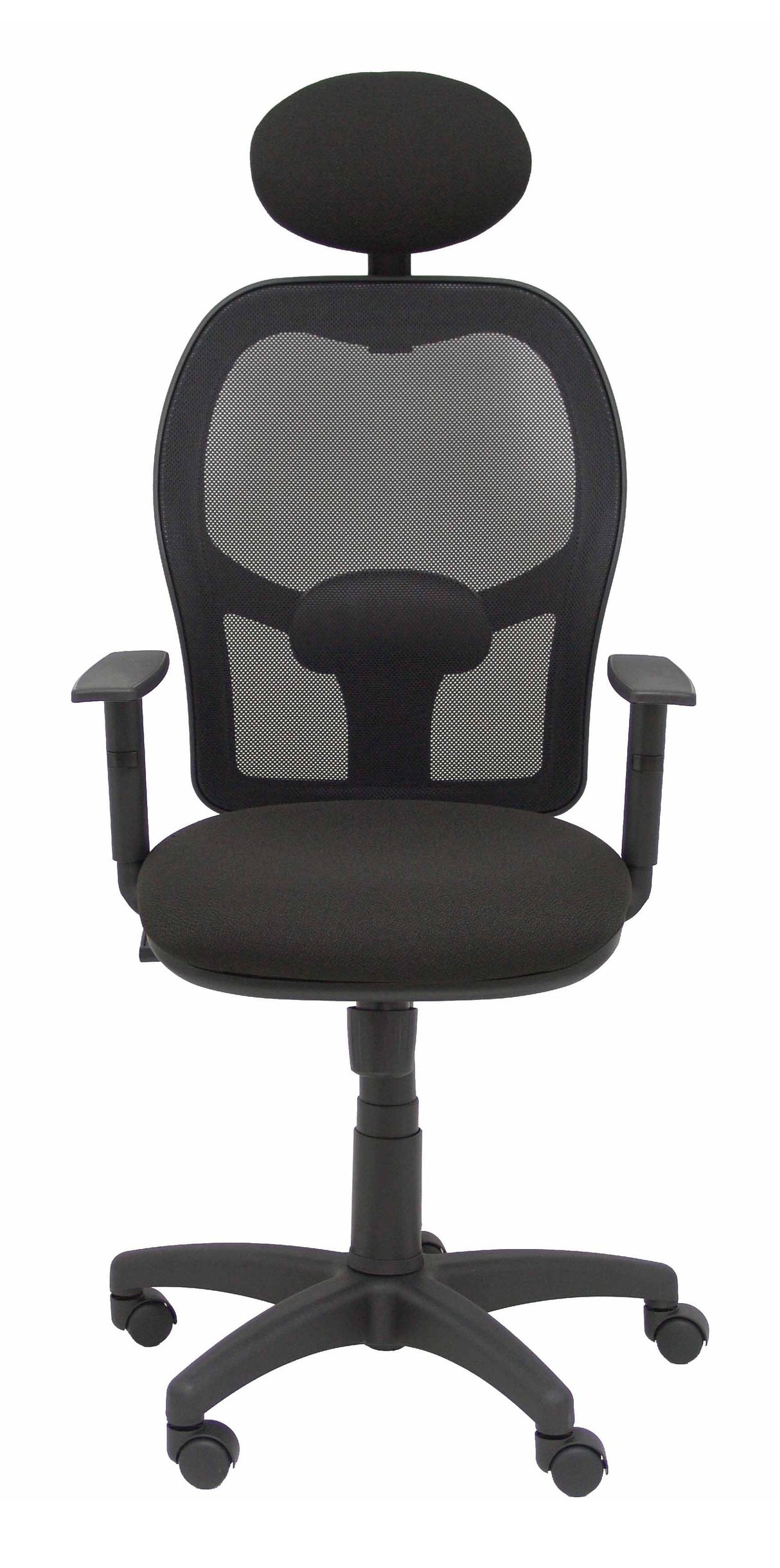 Silla Alocen Malla Negra Asiento Bali Negro Brazos