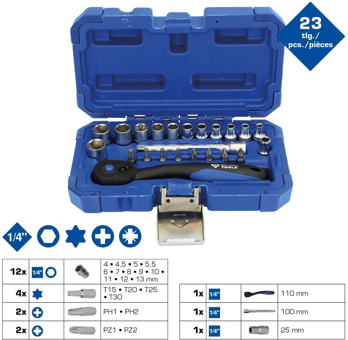 Brilliant Tools Bt551000 Injektor-Stecknuss-Juego