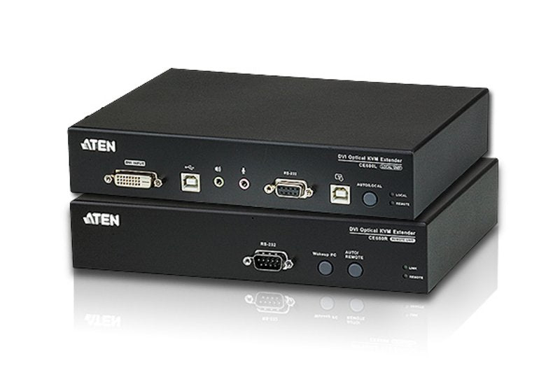 Aten Extensor Kvm Óptico Dvi Usb (1920 X 1200 A 20km), Alargador Dvi Negro, Transmisor Y Receptor, Alámbrico, 20000 M, 1920 X 1200 Pixeles, 1920 X 1200, Negro