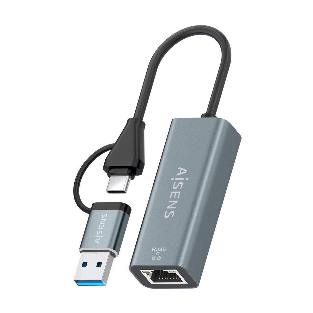 Adaptador Usb + Usb Tipo-C 3.2 Rj45 Aisens A109-1032 1000mbps