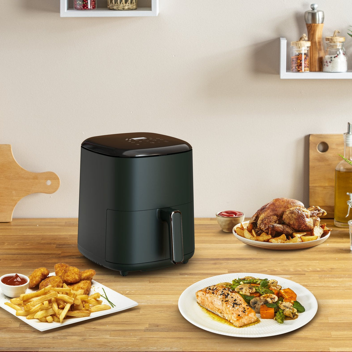 Freidora Por Aire Sin Aceite Tefal Easy Fry Max 5 Ey245310 1500w Capacidad 5l