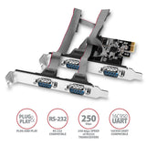 Axagon Pcea-S4n Pcie-Adaptador Mit 4x Seriell-Ports - Asix Ax99100 Chipsatz