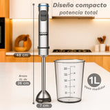 Batidora De Mano Grunkel Bm-1500set 1500w Capacidad 0.8l Incluye Vaso, Picadora, Varilla Y Soporte