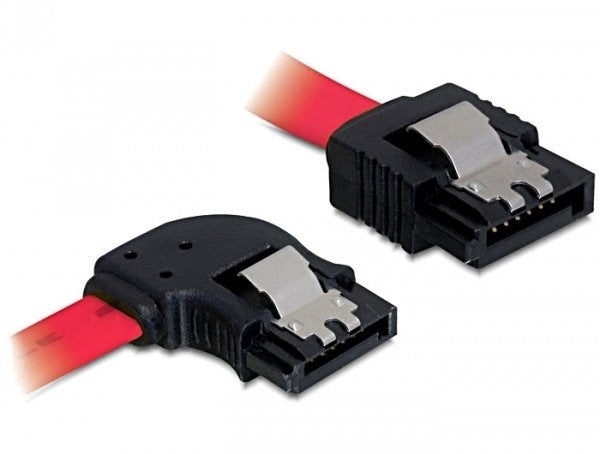 Delock Cable Sata 50cm Left/Straight Metal Red