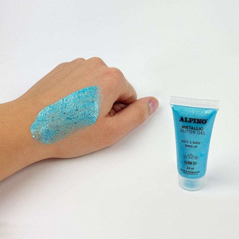 Alpino Gel Con Purpurina Metallic Glitter Caja 6u Azul