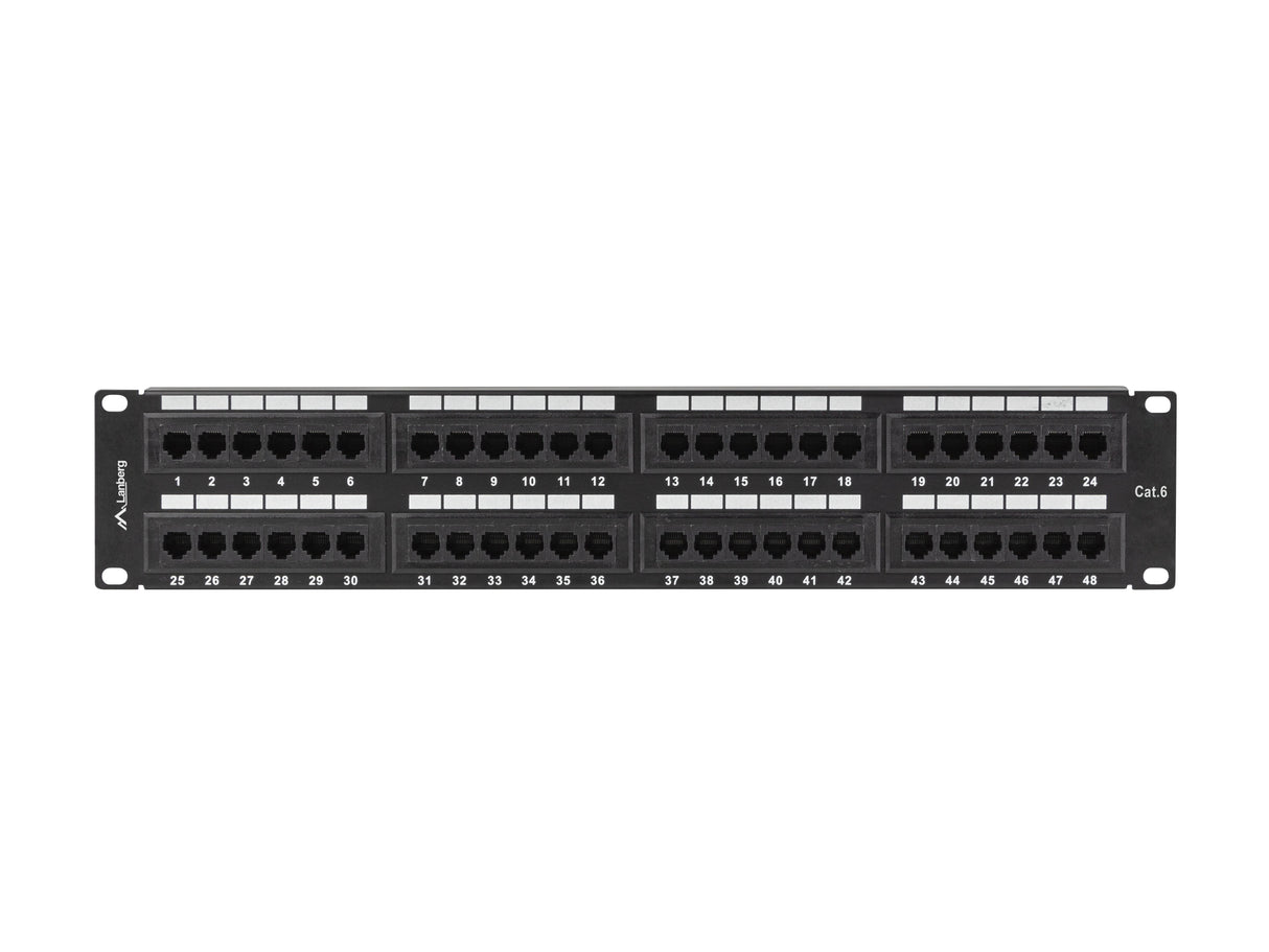 Patch Panel Lanberg 48 Puertos 2u 19? Cat.6 Negro