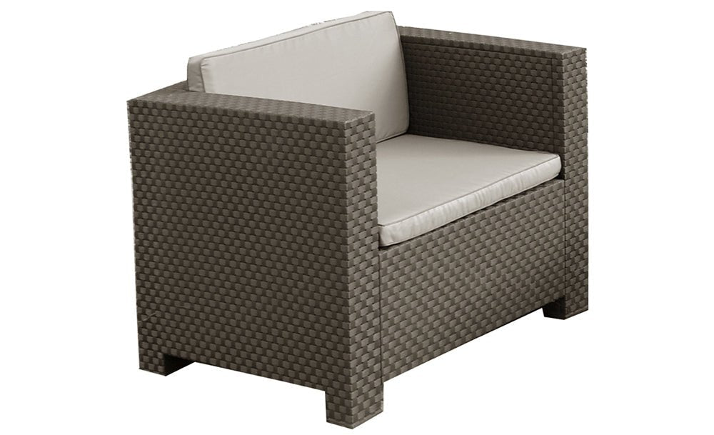 Conjunto De Jardin/Terraza De 2 Sillones+1 Sofa+1 Mesa. Diva Tropea Grafit Sp Berner