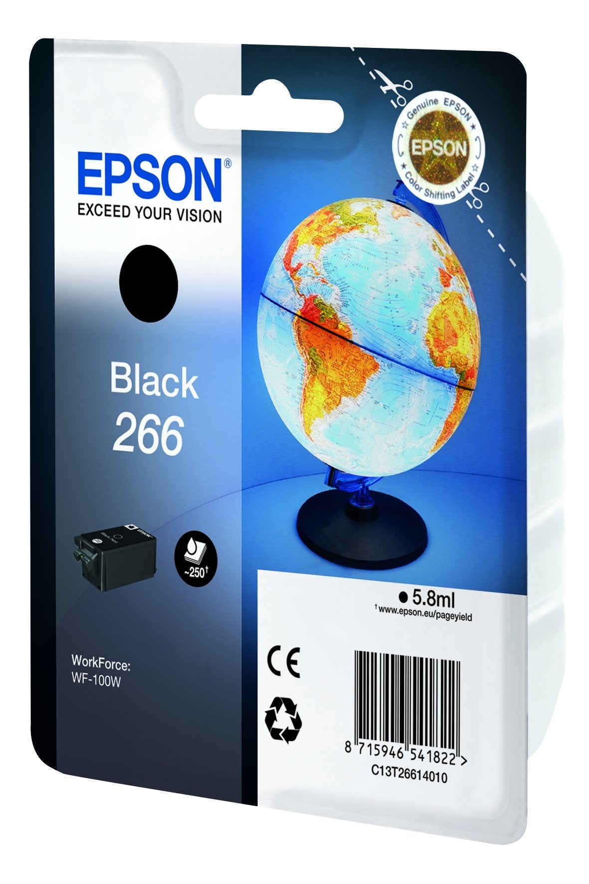 Epson Singlepack Black 266 Ink Cartridge With Rf  Para Workforce Wf-100w