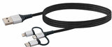 Schwaiger Carga Y Sincronización Universal 3 En 1 Negro / Plateado 1,5 M