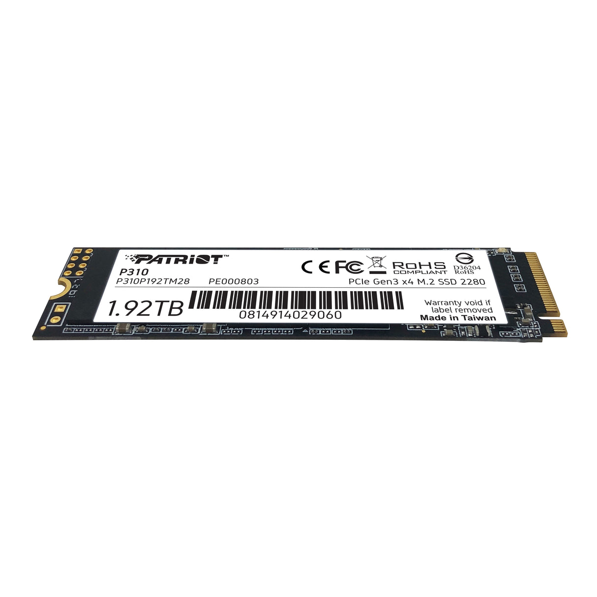 Patriot P310 M.2 1920 Gb Pci Express 3.0 Nvme, Unidad De Estado Sólido 1920 Gb, M.2, 2100 Mb/S