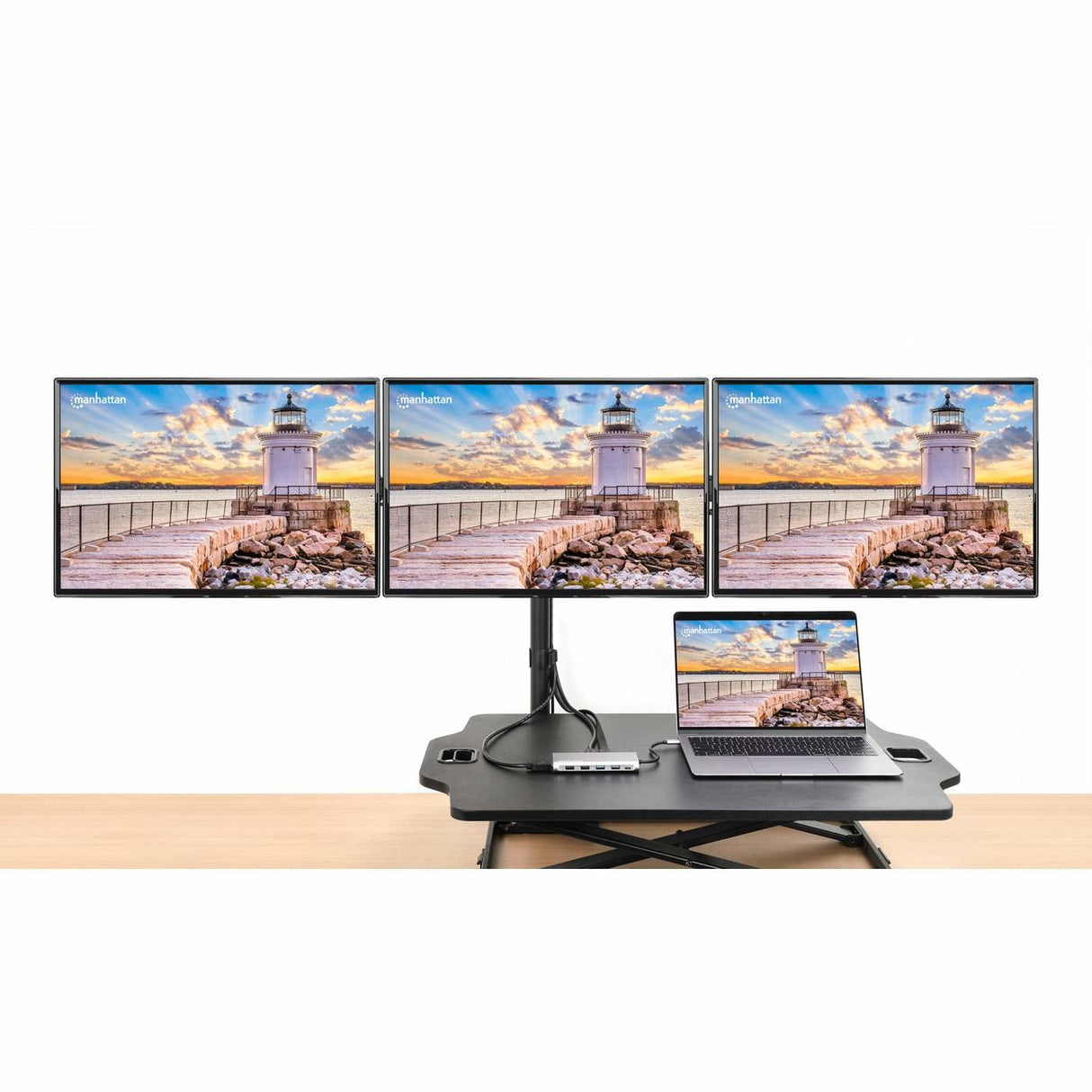 Manhattan 12-In1 Docking 3xhdmi 4xusb Usb-C Dp Rj45