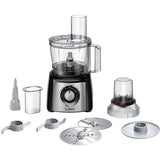 Procesador De Alimentos Bosch Mcm3401m, Potencia 800 W, Cuenco De 2,3 L, 2 Ajustes De Velocidad, Acero Inoxidable Negro