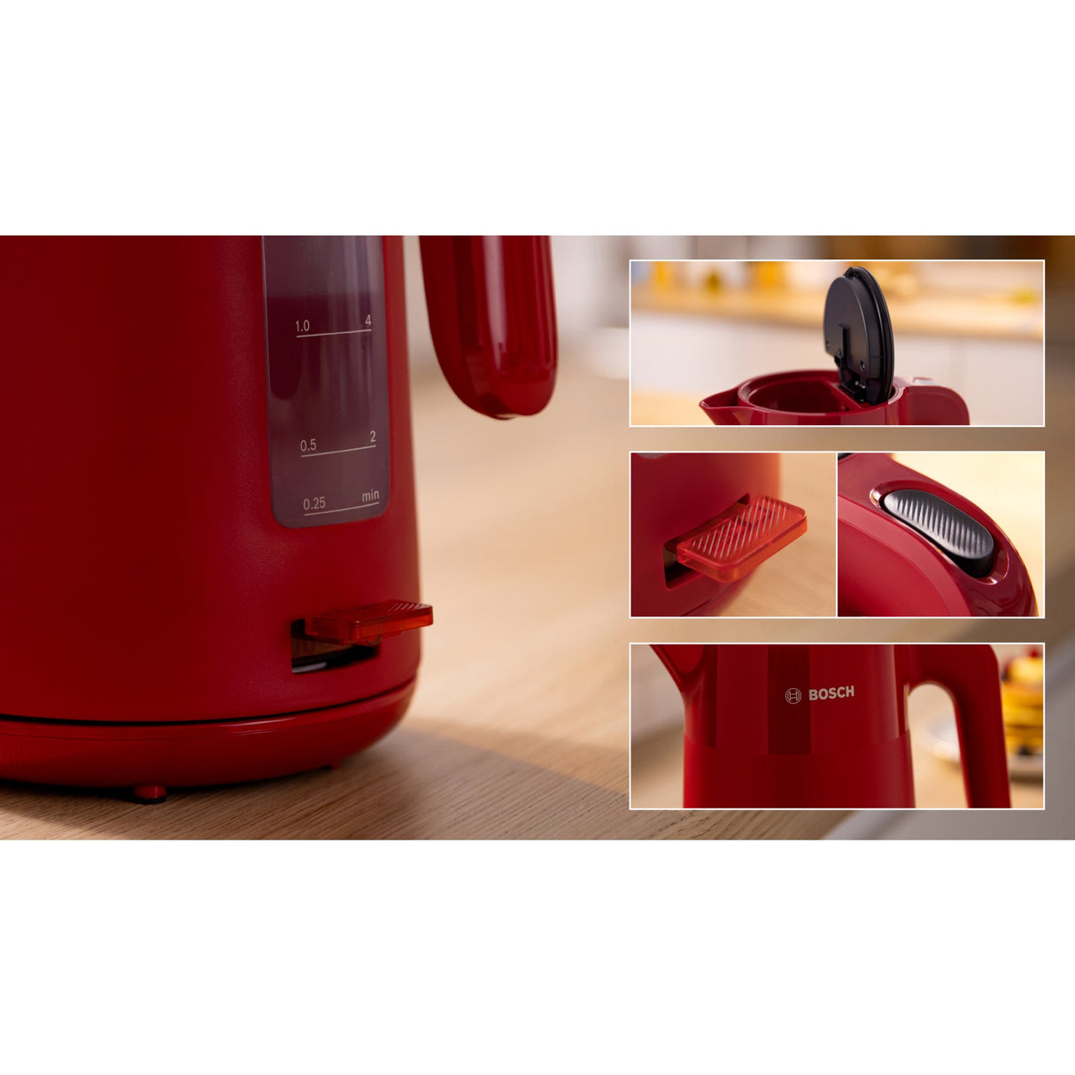 EAN 4242005397877 - Bosch TWK2M164 tetera eléctrica 1,7 L 2400 W Negro, Gris, Rojo imagen 2
