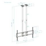 Soporte Techo Doble Mastil Pantallas 60-120" Negro