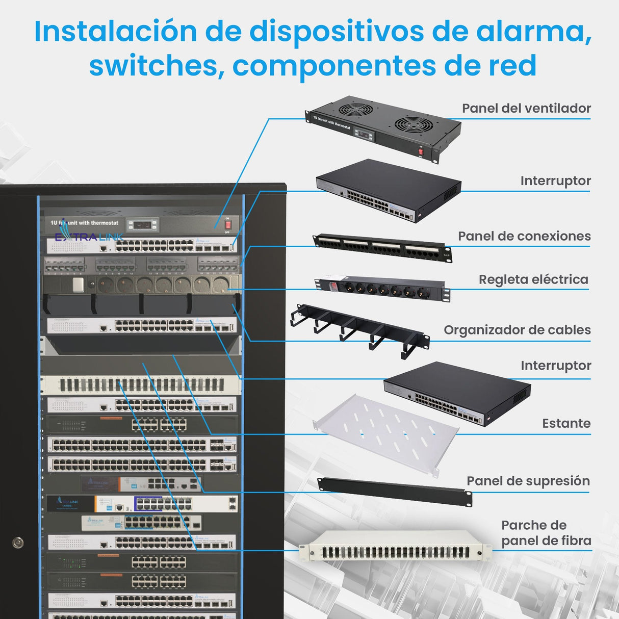 Armario Rack De Pie Extralink 37u 600x800 Negro
