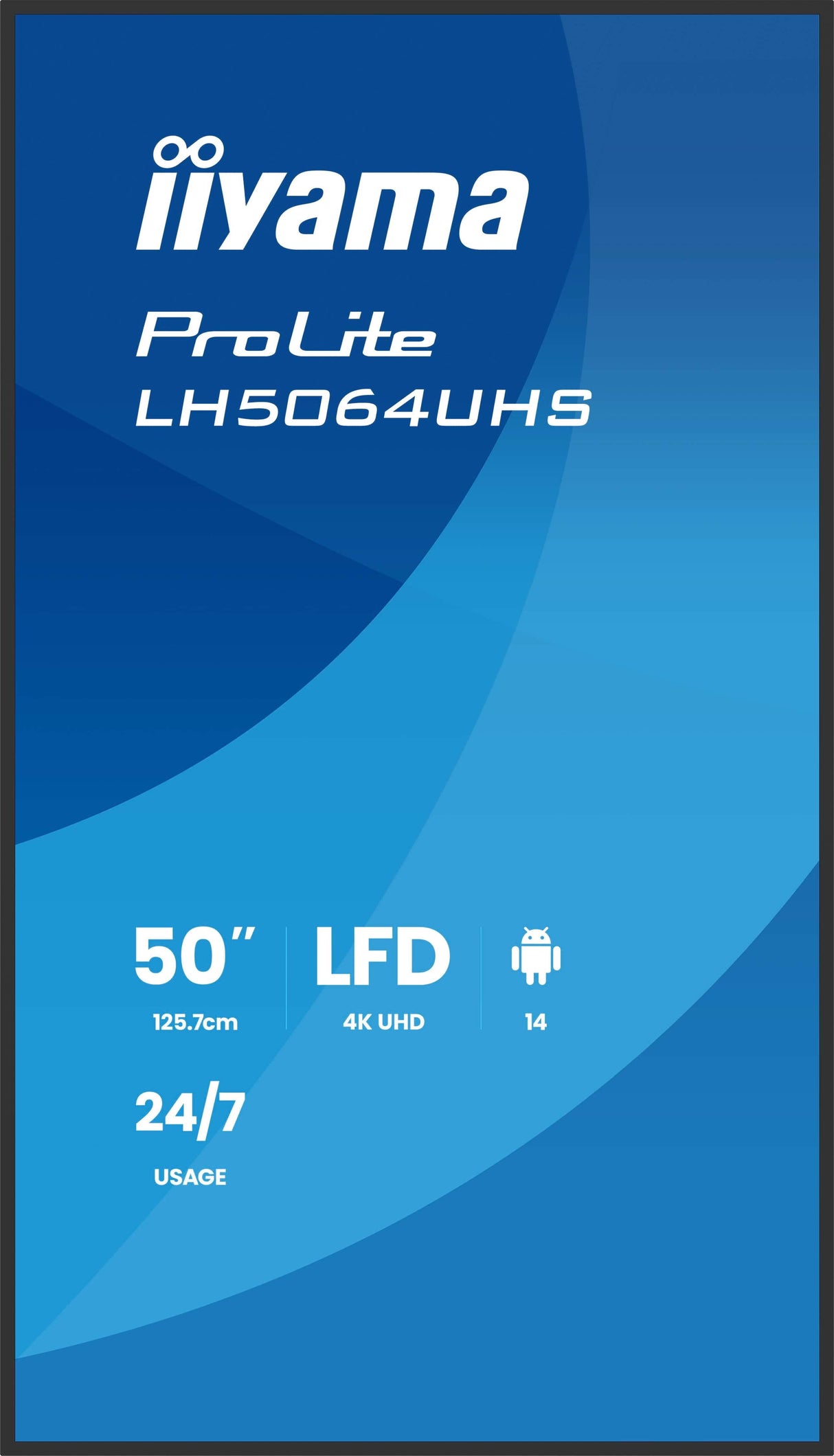Iiyama Lh5564uhs-B1ag Pantalla Plana Para Señalización 55" Wifi 500 Cd / M² 4k Ultra Hd Negro Android
